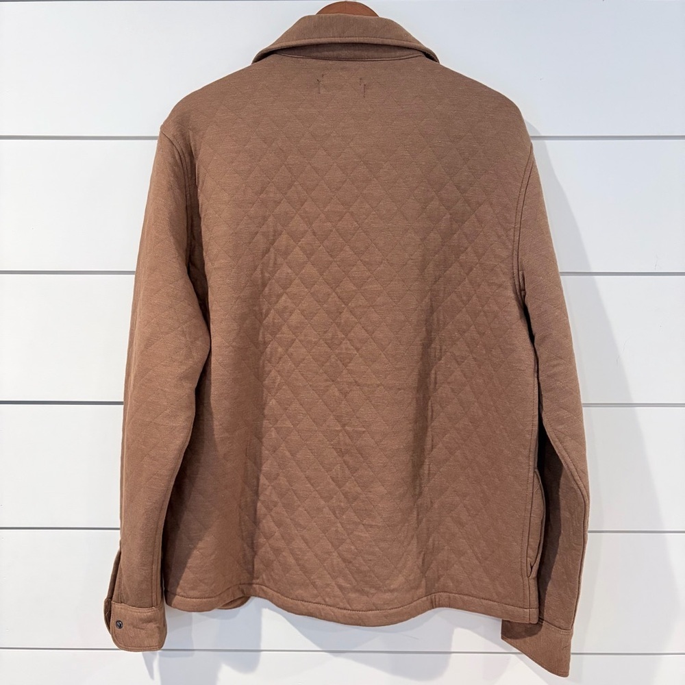 Kenneth Cole Quilted Knit Shirt Jacket Timber Brown L NWT - Picture 5 of 9